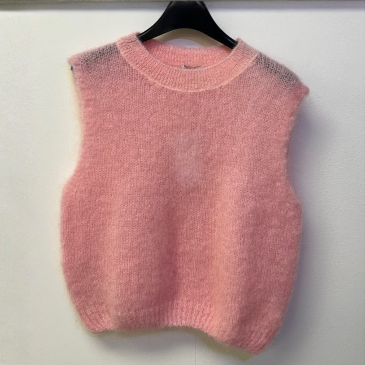 Astrid Mohair Cropped Vest - Pastel Pink