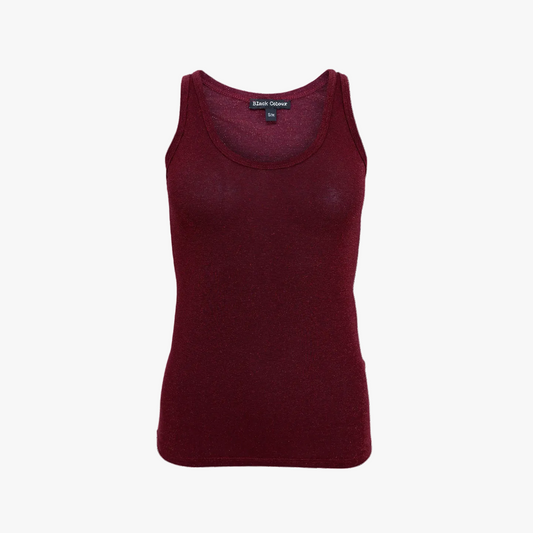 Faye Glitter Vest Top - Plum