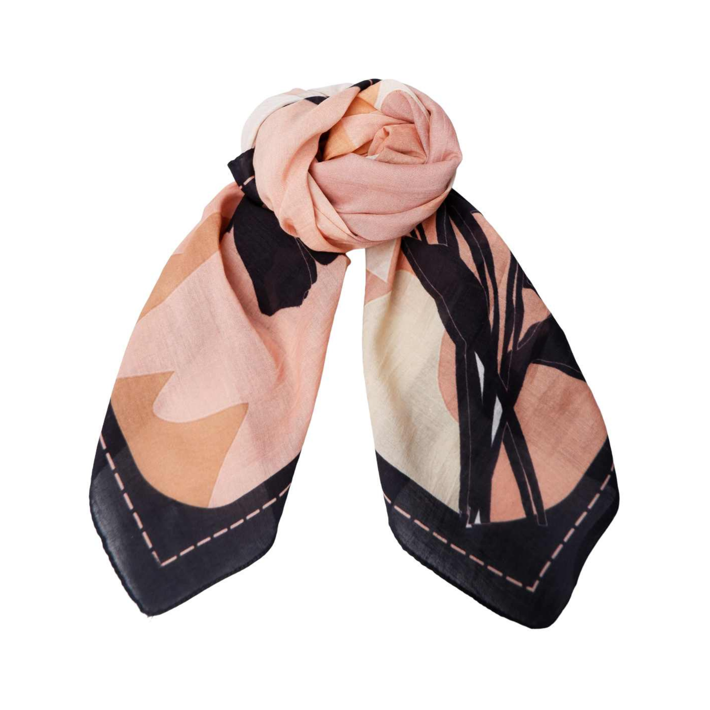Silk and Cotton Scarf - Peach