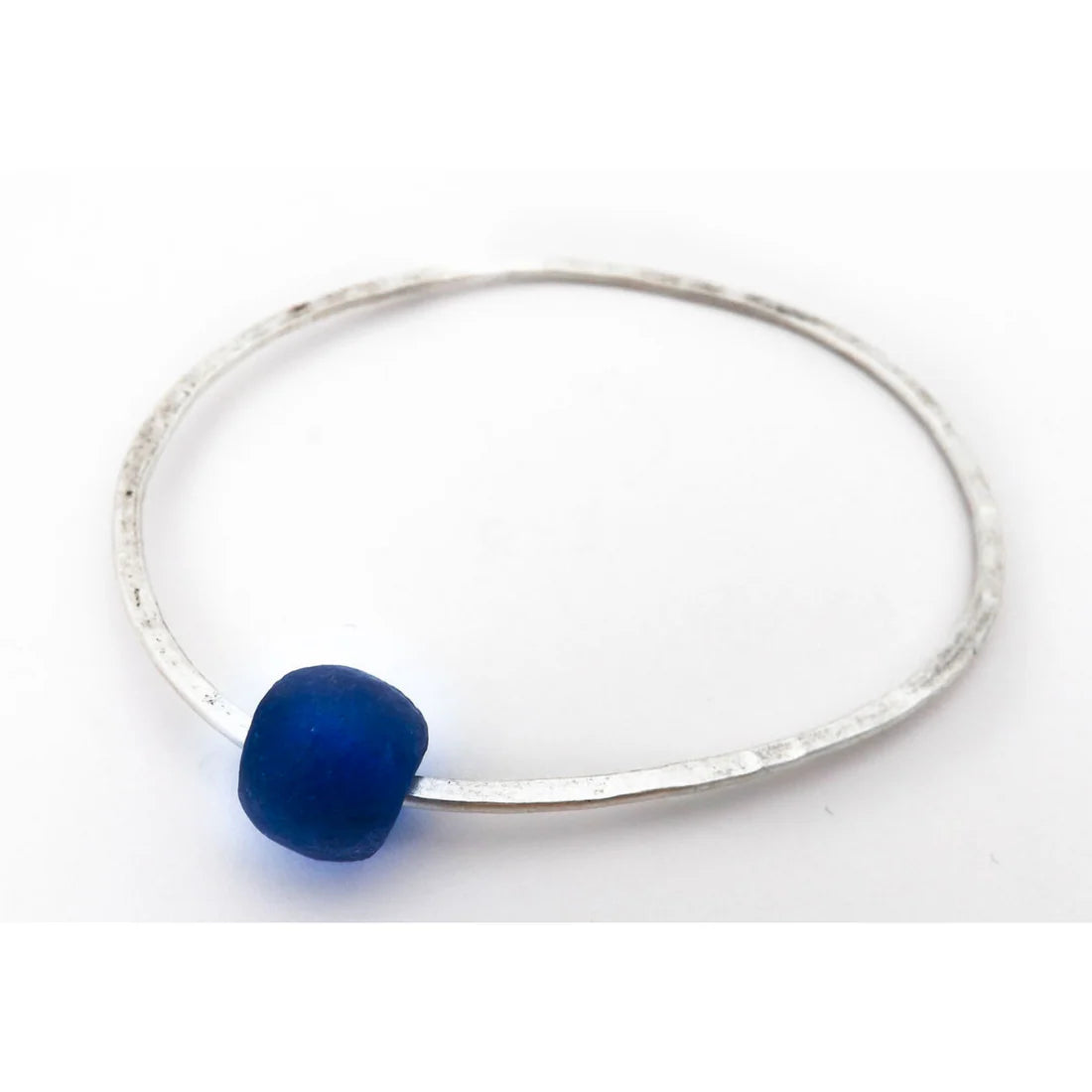 Silver Bangle with Bottle Bead