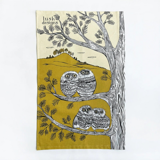 Illustrated Tea Towel - Baby Owl
