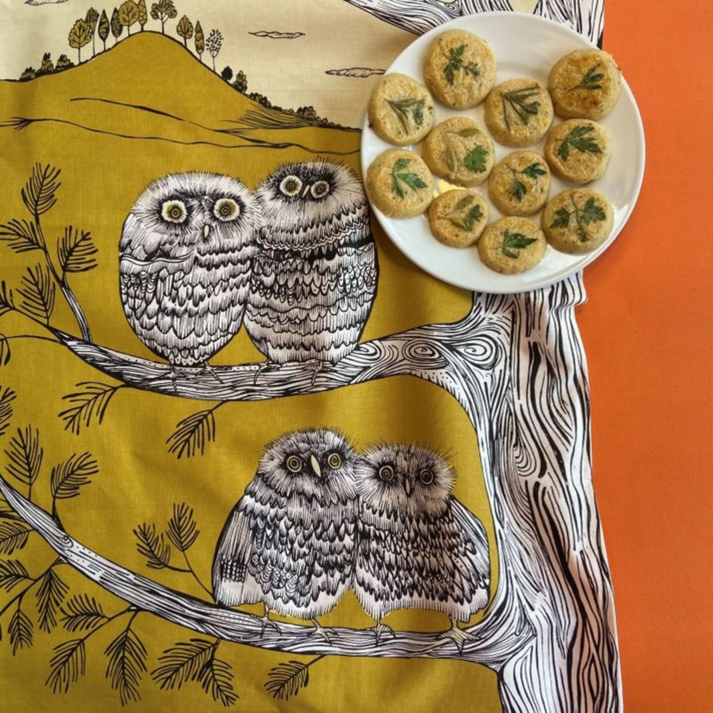 Illustrated Tea Towel - Baby Owl