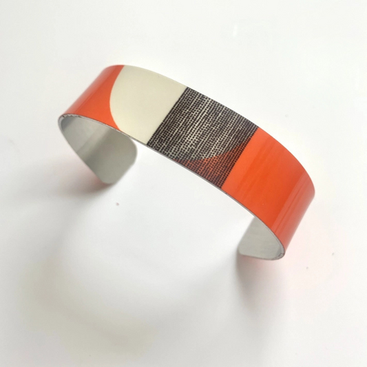 Jenni Douglas Balance Narrow Cuff Bangle - Orange Band