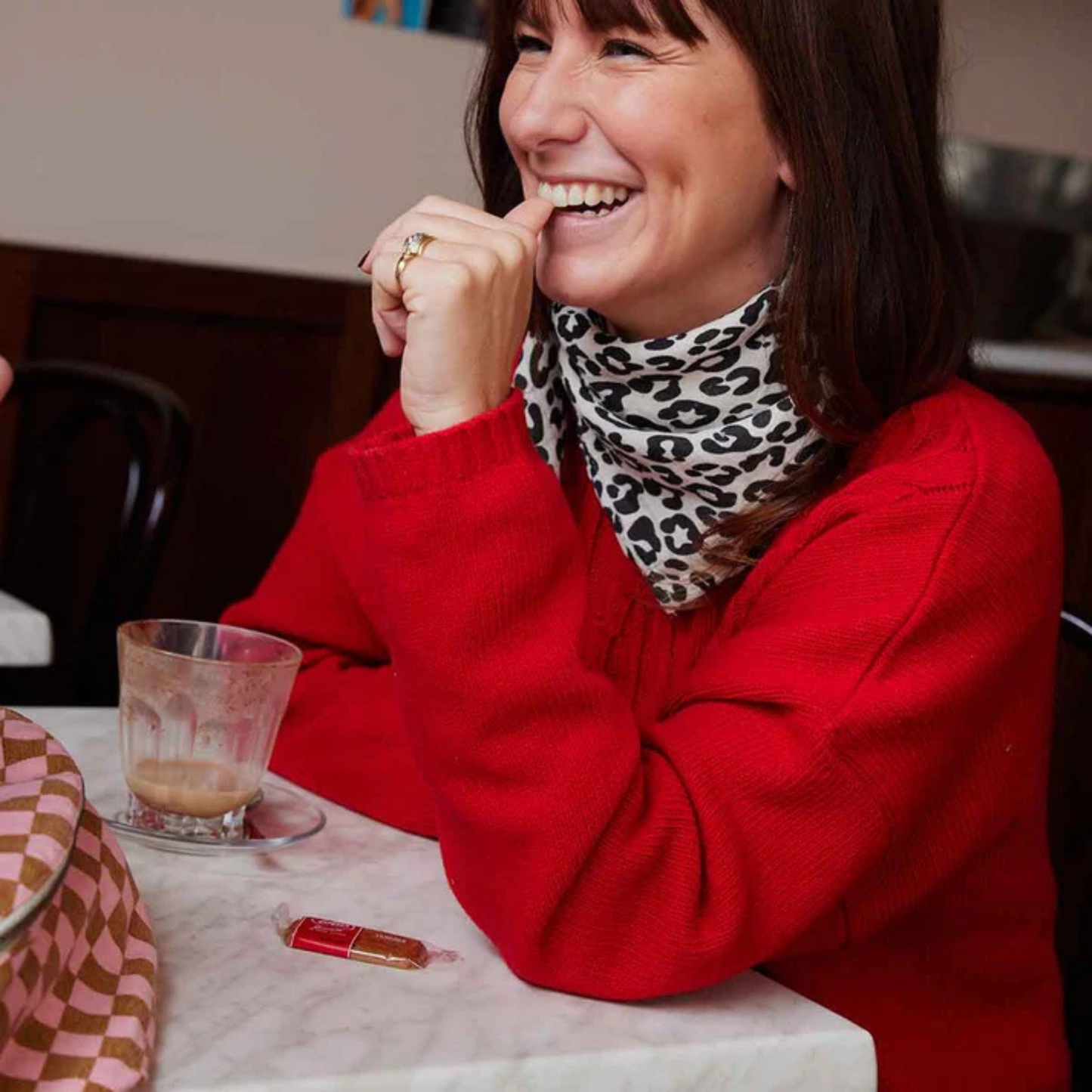 Square Scarf - Greige Leopard