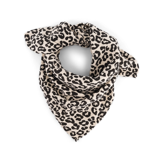 Square Scarf - Greige Leopard