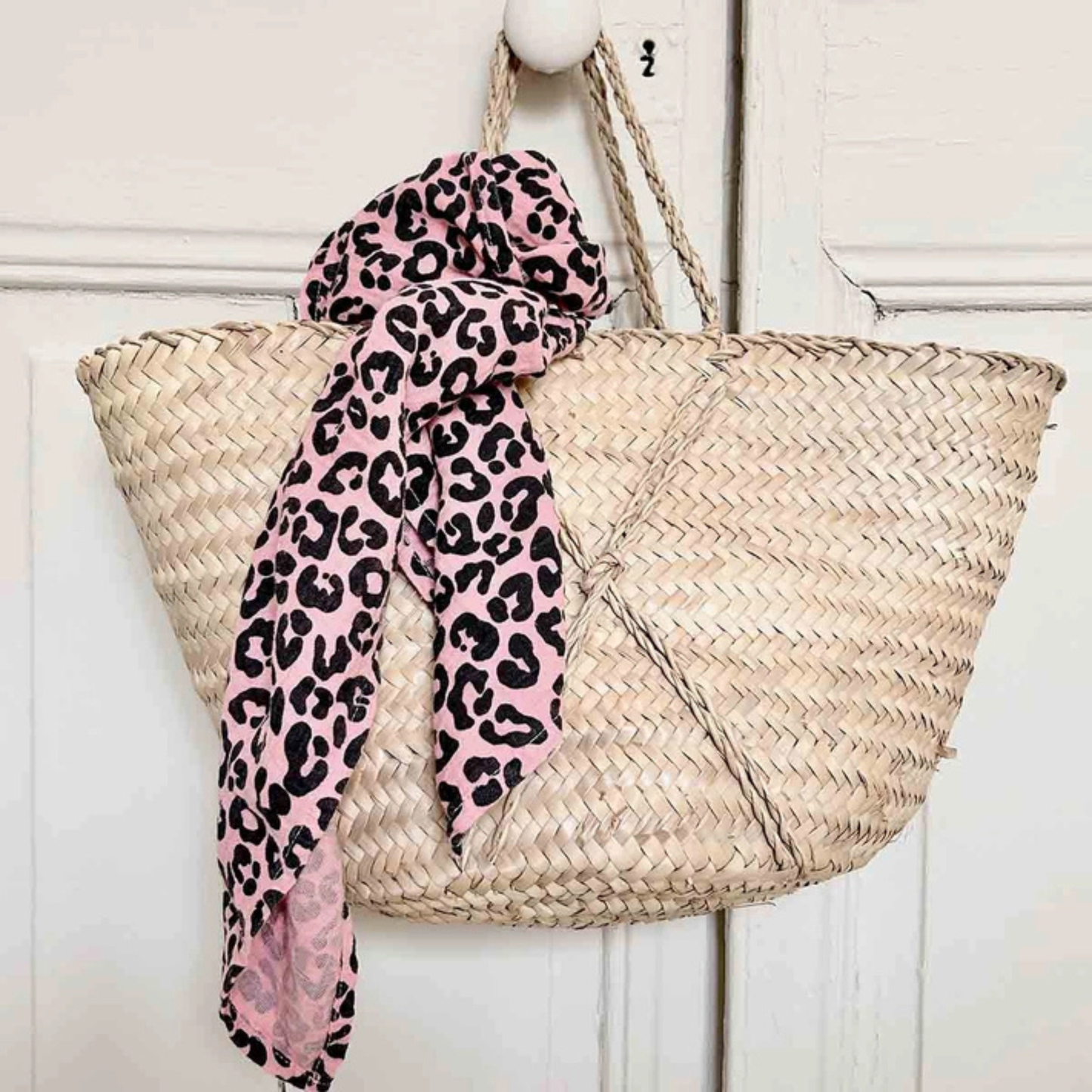 Square Scarf - Strawberry Leopard