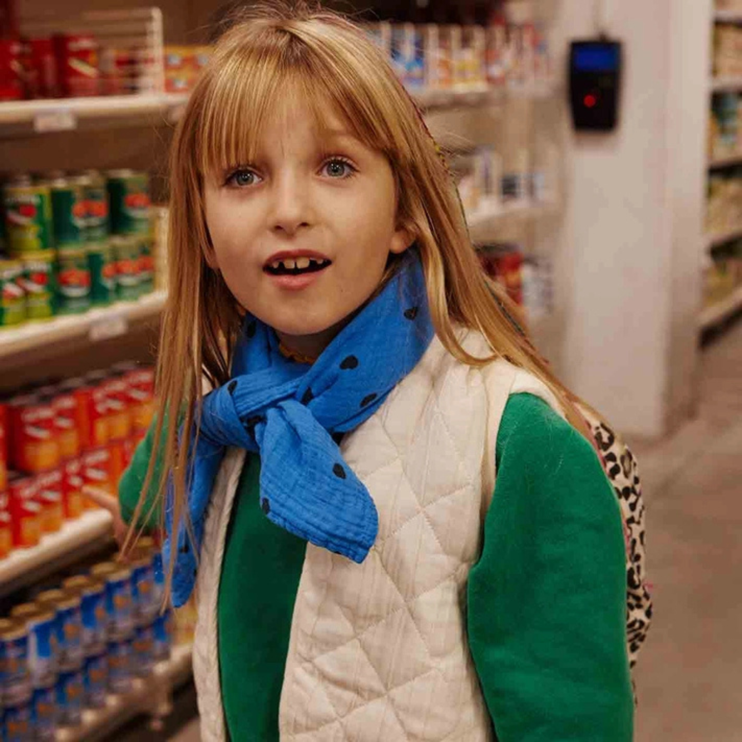 Square Scarf - Blue Hearts