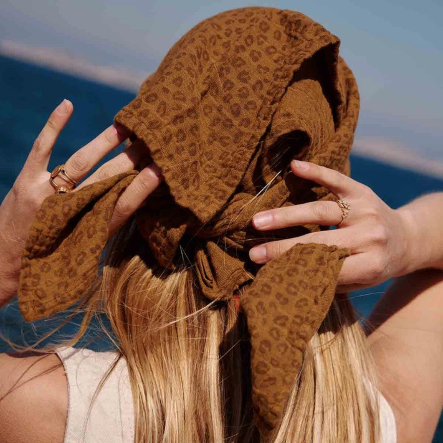 Square Scarf - Cumin Leopard