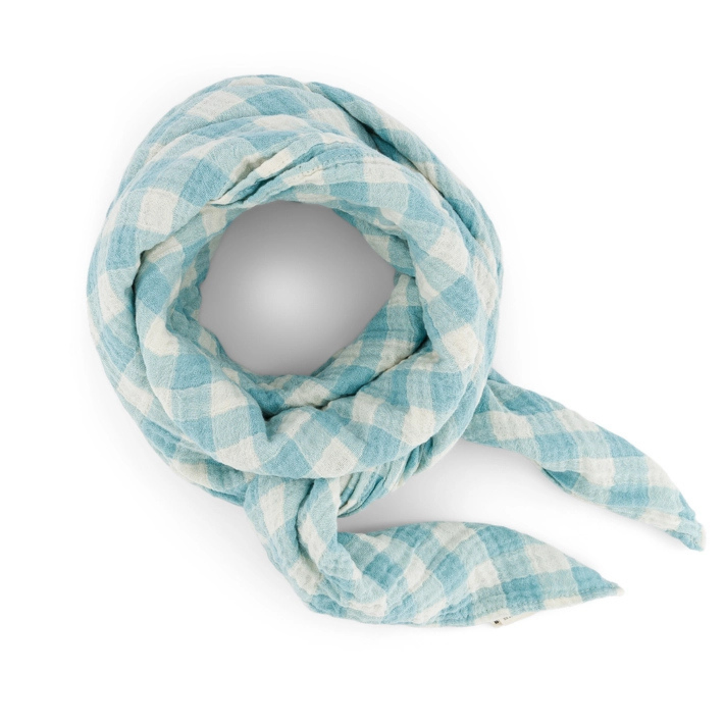 Square Scarf - Canal Blue Gingham Check