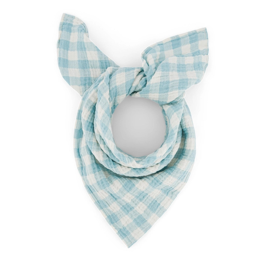 Square Scarf - Canal Blue Gingham Check
