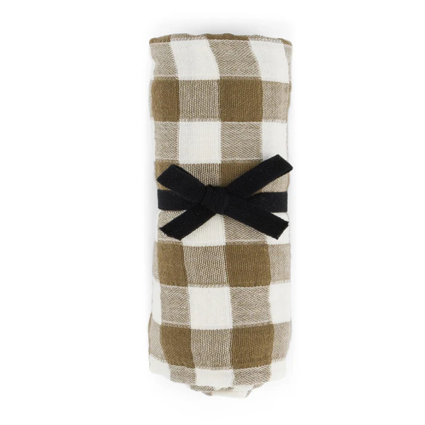Square Scarf -  Nutria Khaki Gingham Check