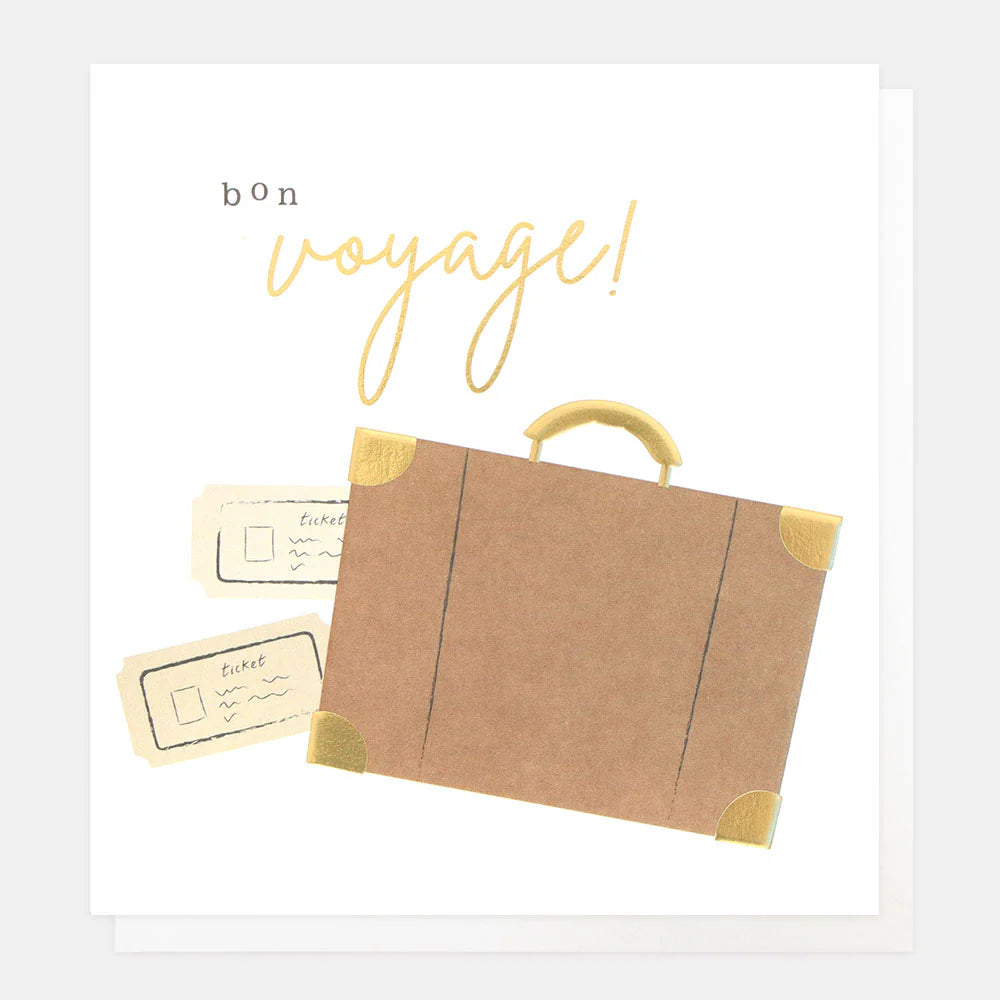Greetings Card - Bon Voyage Suitcase