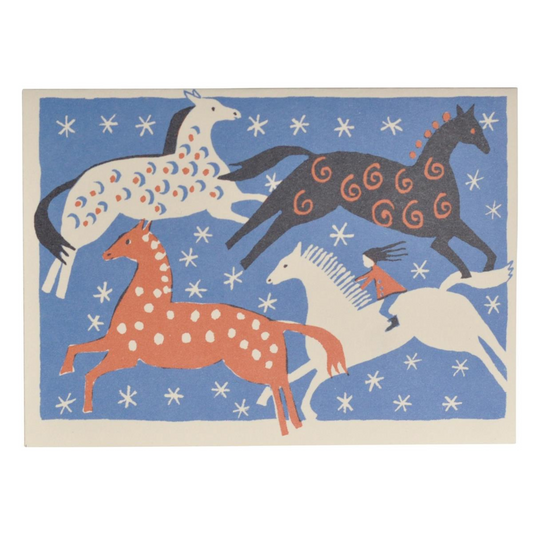 Greetings Card - Four Horses