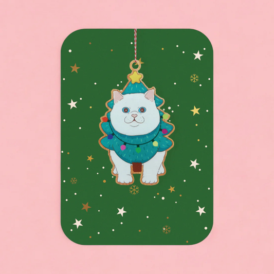 Christmas Keepsake Card - Christmas Tree Cat