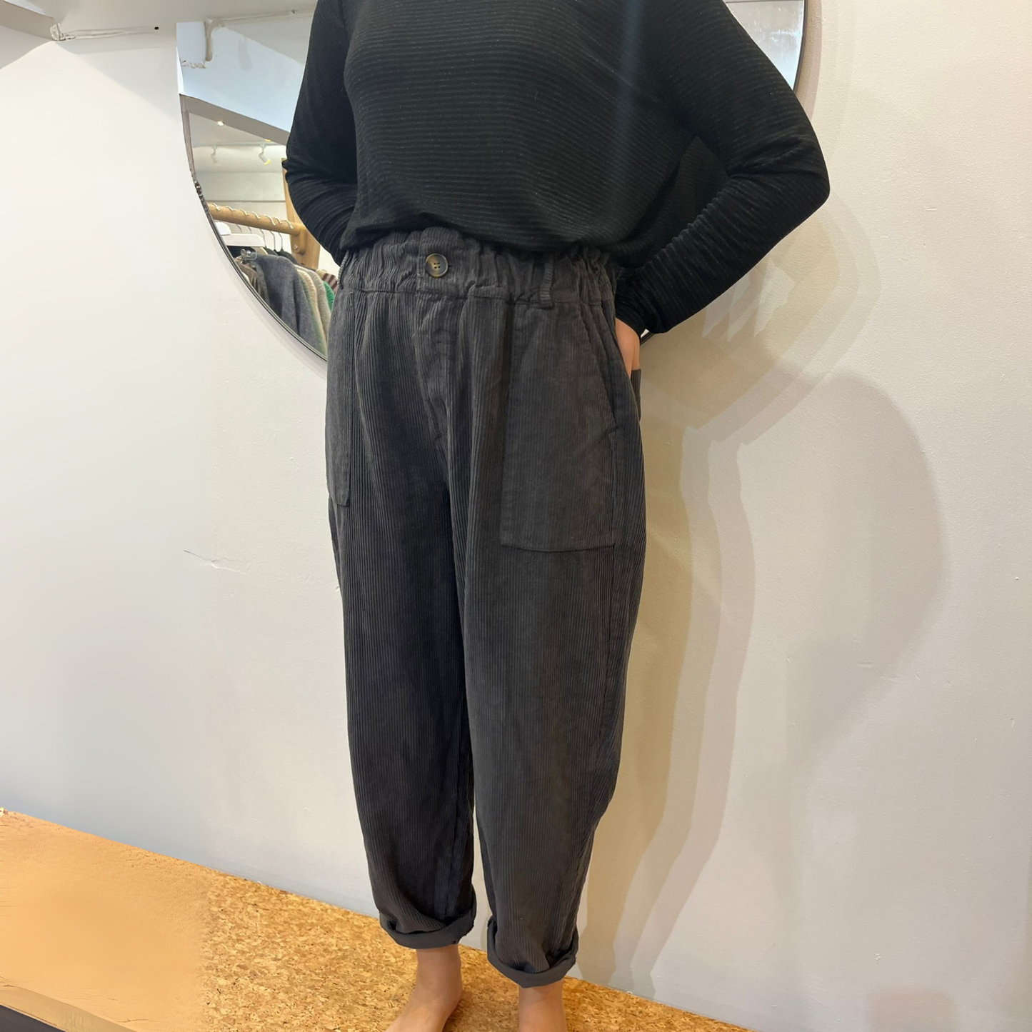 Corduroy Trousers - Dark Grey