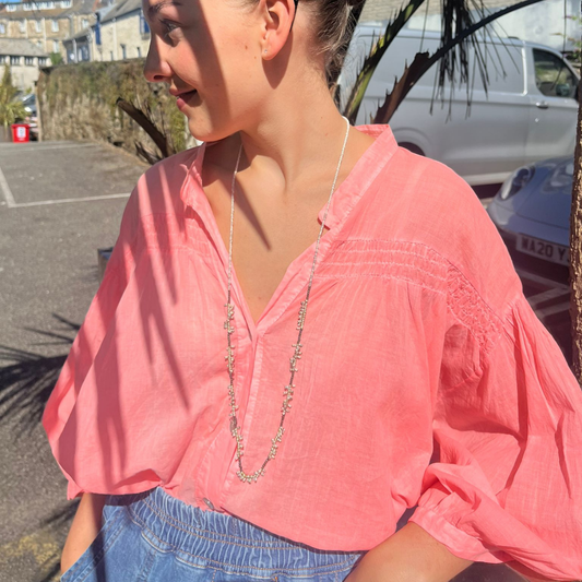 Cotton Blouse - Coral