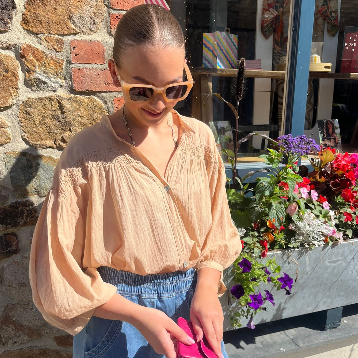 Cotton Blouse - Tan
