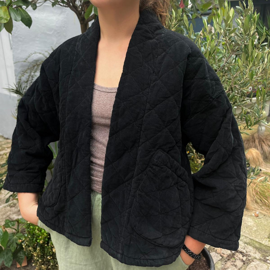 Needlecord Quilted Jacket - Black