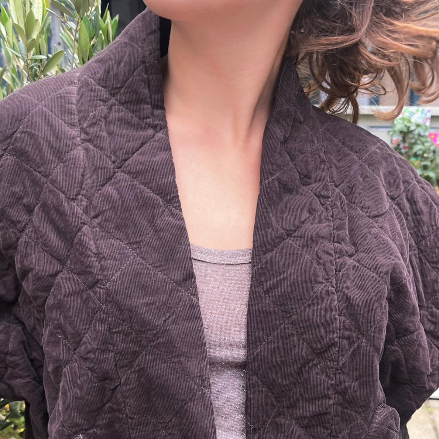 Needlecord Quilted Jacket - Chocolate Brown