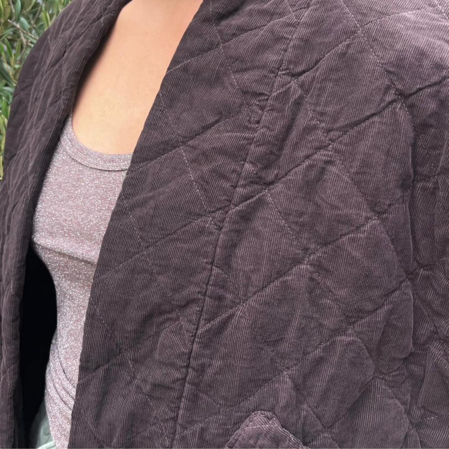 Needlecord Quilted Jacket - Chocolate Brown