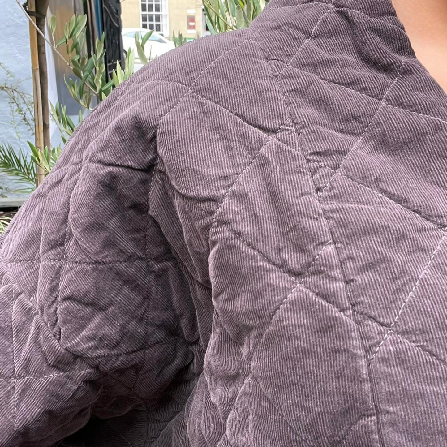Needlecord Quilted Jacket - Chocolate Brown