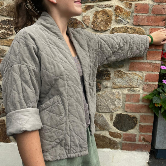 Needlecord Quilted Jacket - Taupe