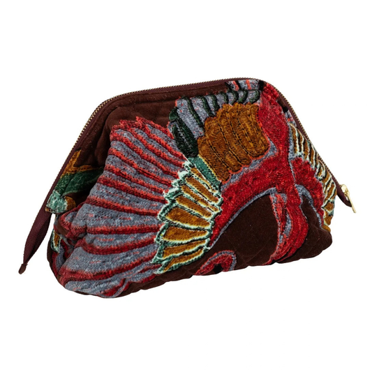 Velvet Pouch Bag - Crane Brown