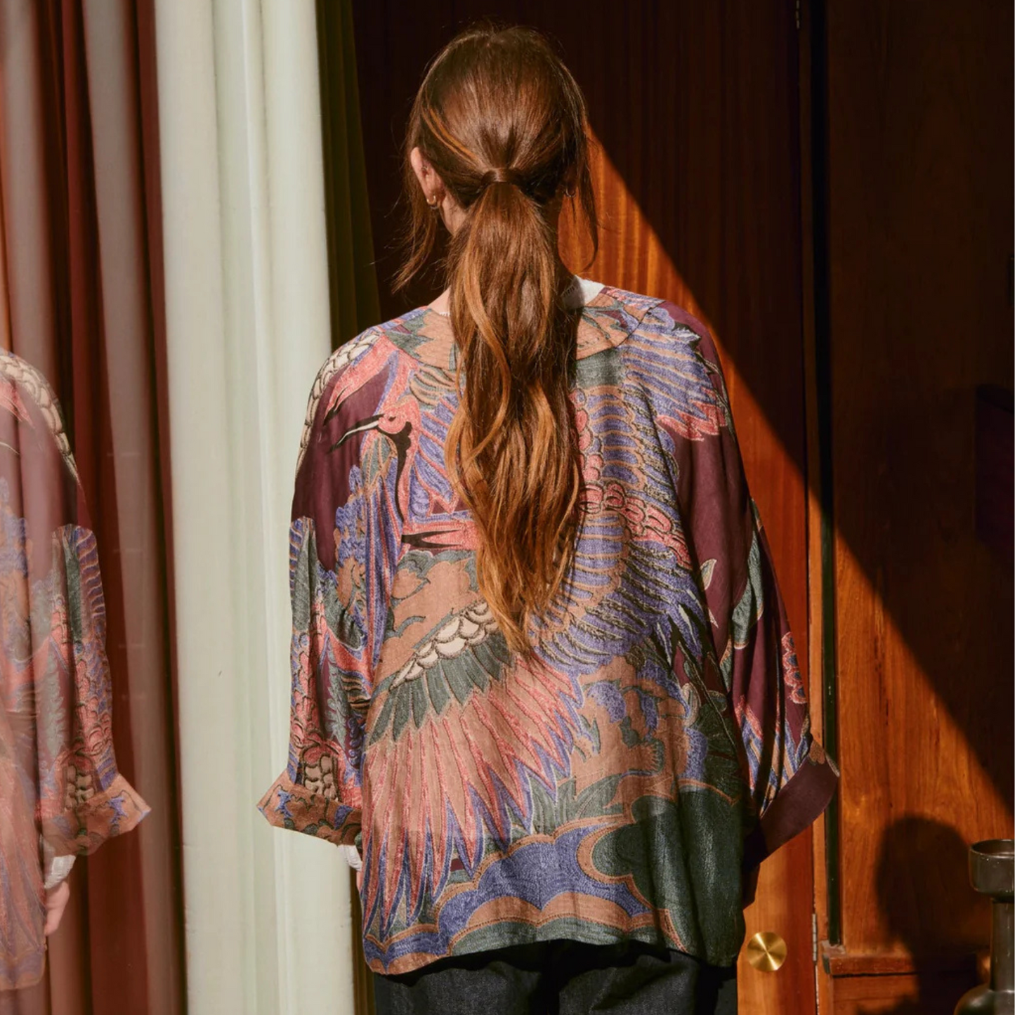 Kimono - Crane Plum