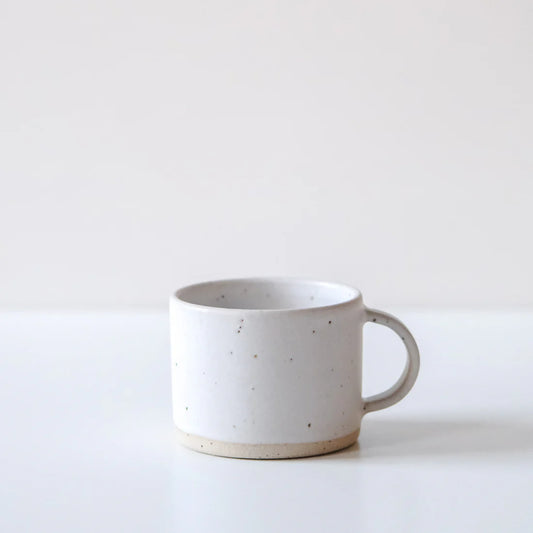 Dor & Tan Short Mug - Matte White and Speckled