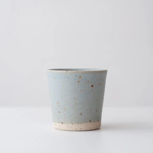 Dor & Tan Ceramic Beaker - Linen Blue and Speckled