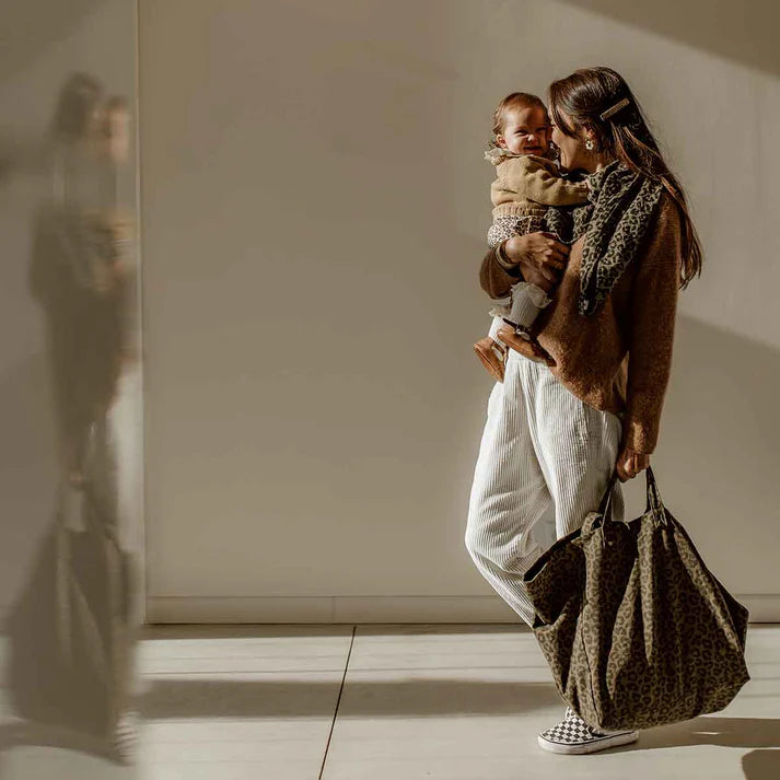 Square Scarf - Olive Green Leopard