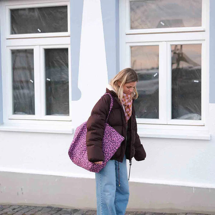 Square Scarf - Lilac & Caramel Gingham Check