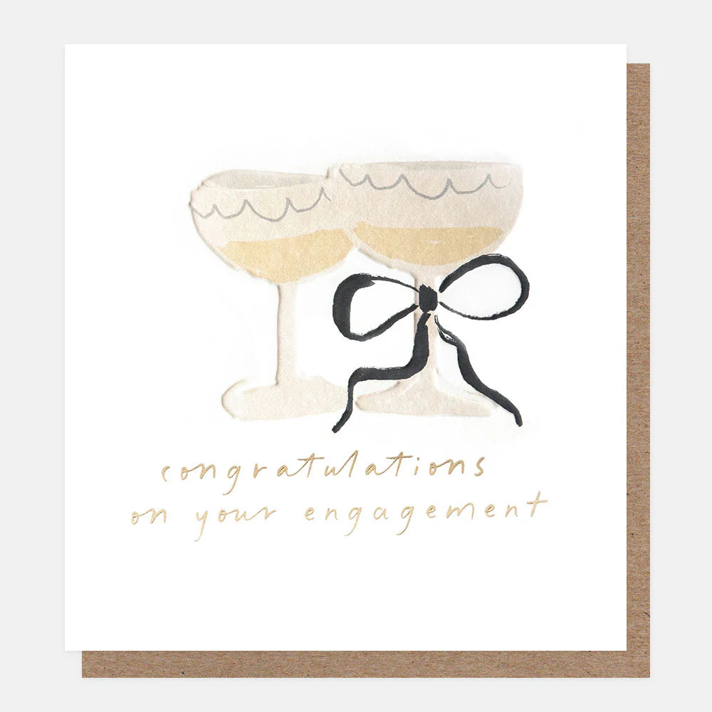Greetings Card - Champagne Glasses Engagement