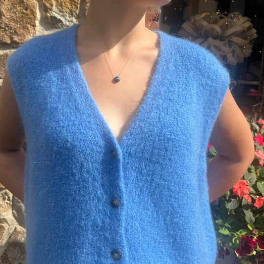 Erika Kid Mohair Vest - Cornflower Blue