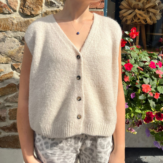 Erika Kid Mohair Vest - Cream