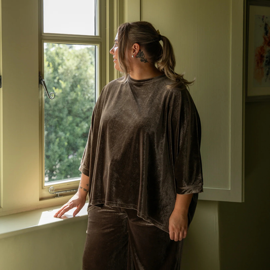 Erin Velvet Top - Truffle