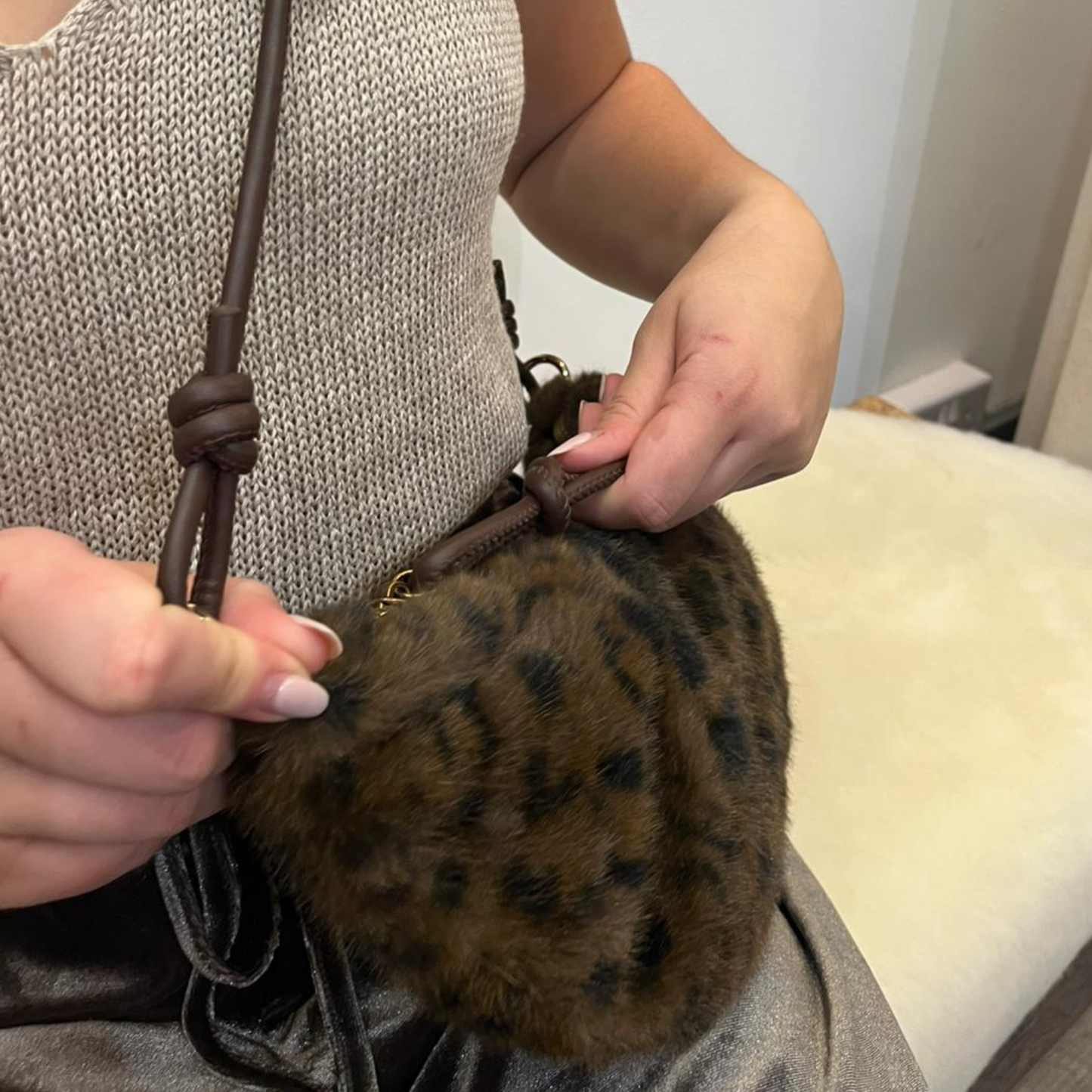 Faux Fur Bag - Leo