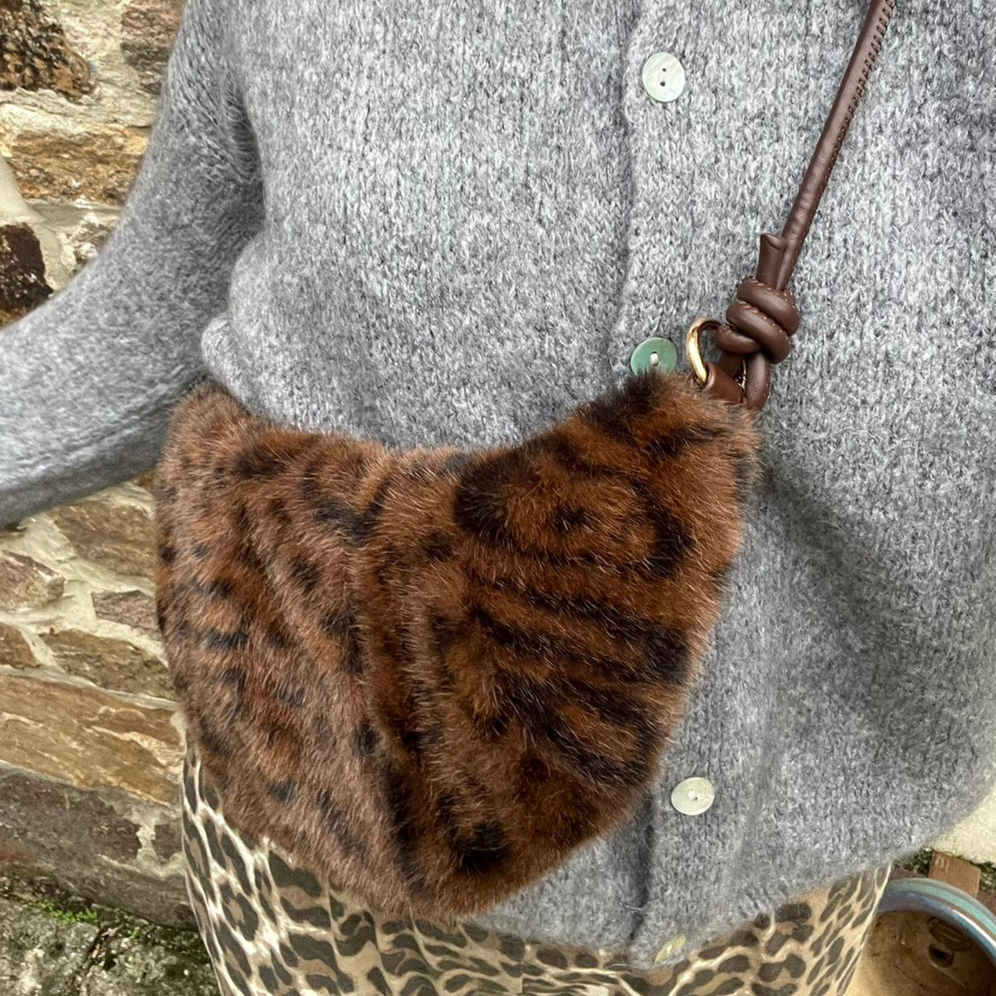 Faux Fur Bag - Leo