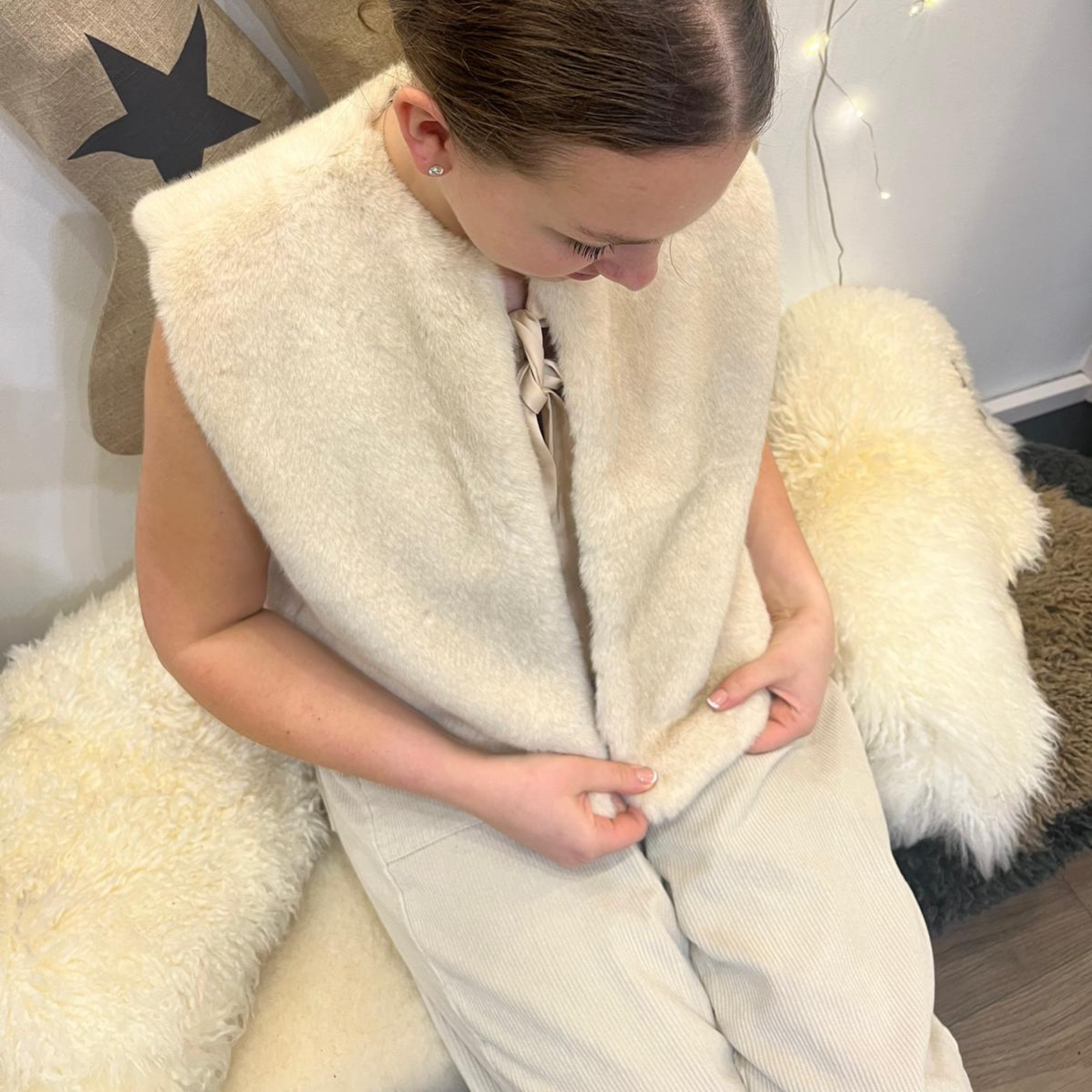 Felicity Gilet Jacket - Cream