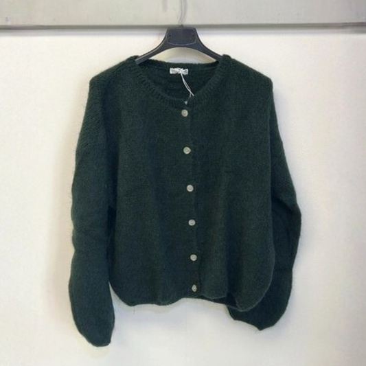 Mohair Blend Cardigan - Forest Green