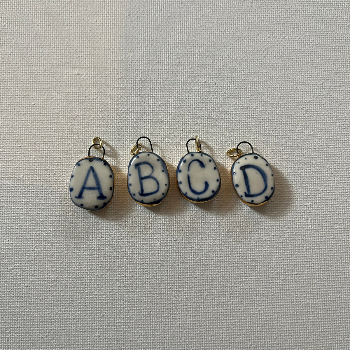 Porcelain and Gold Lustre Pendant - Initial