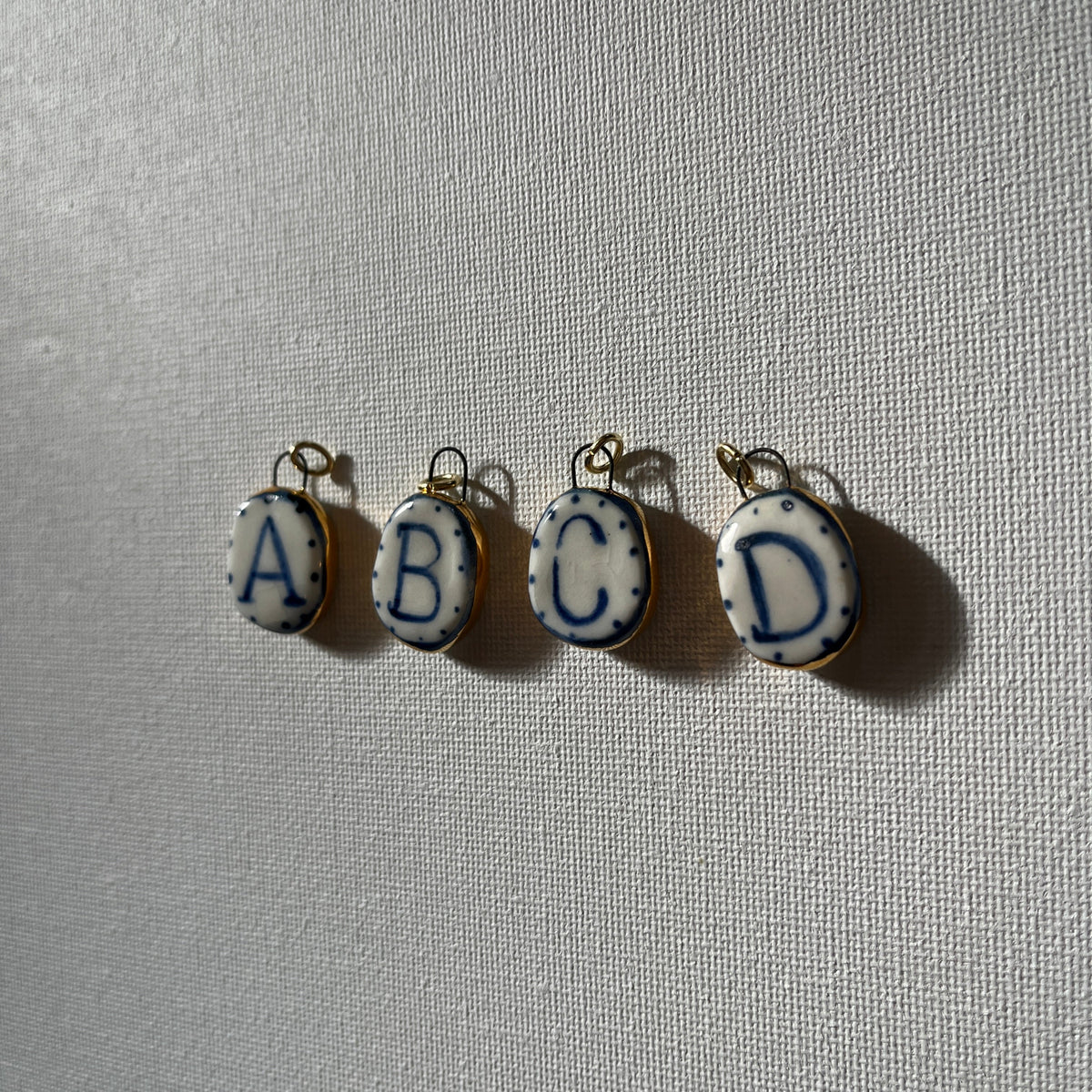 Porcelain and Gold Lustre Pendant - Initial