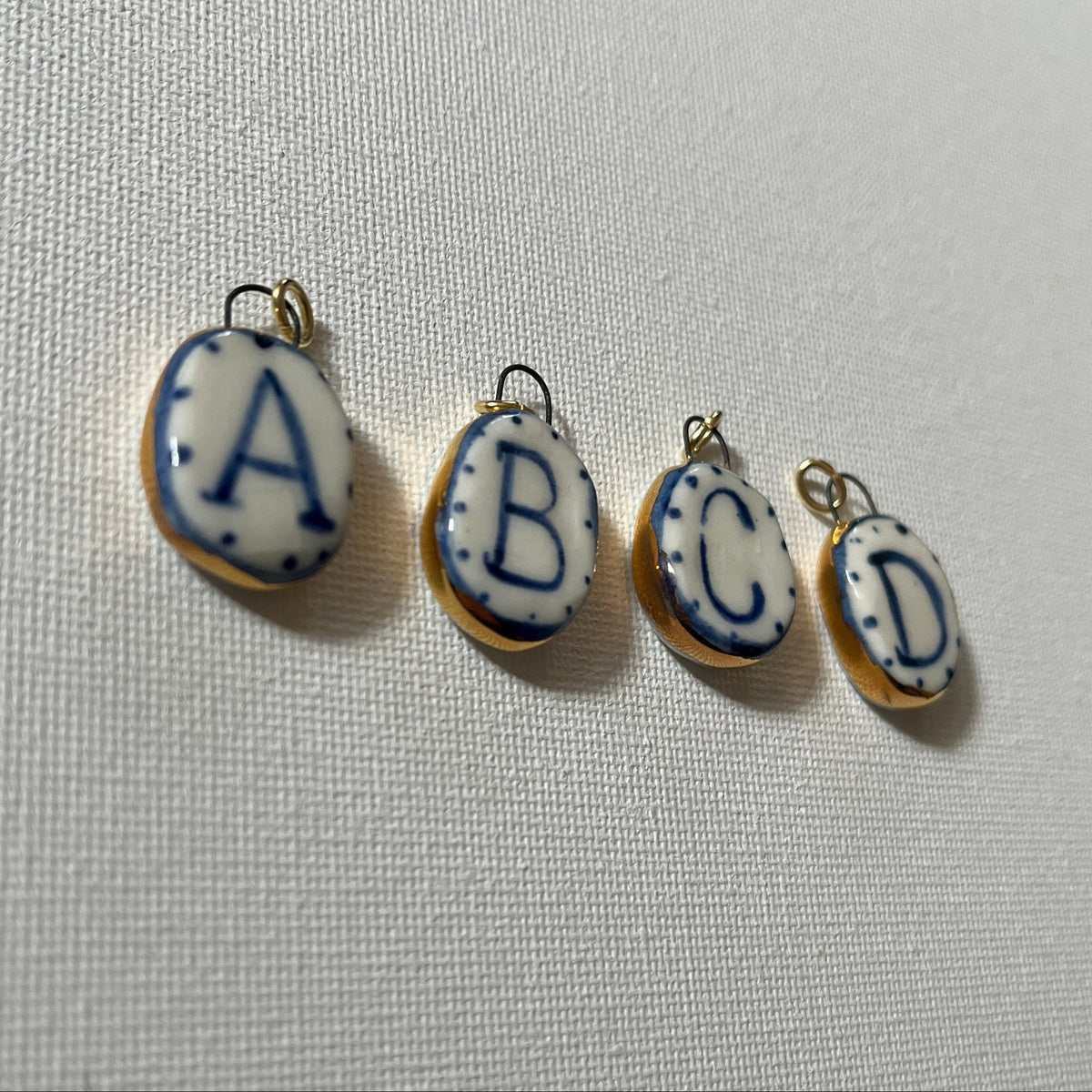 Porcelain and Gold Lustre Pendant - Initial
