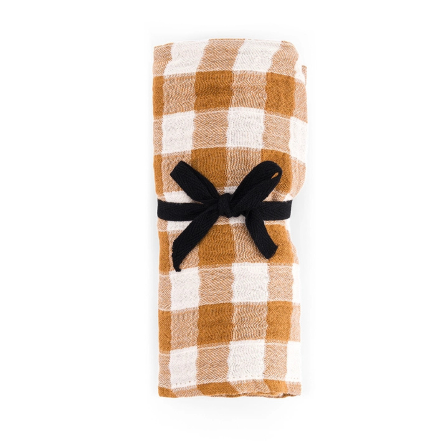 Square Scarf - Caramel Gingham Check
