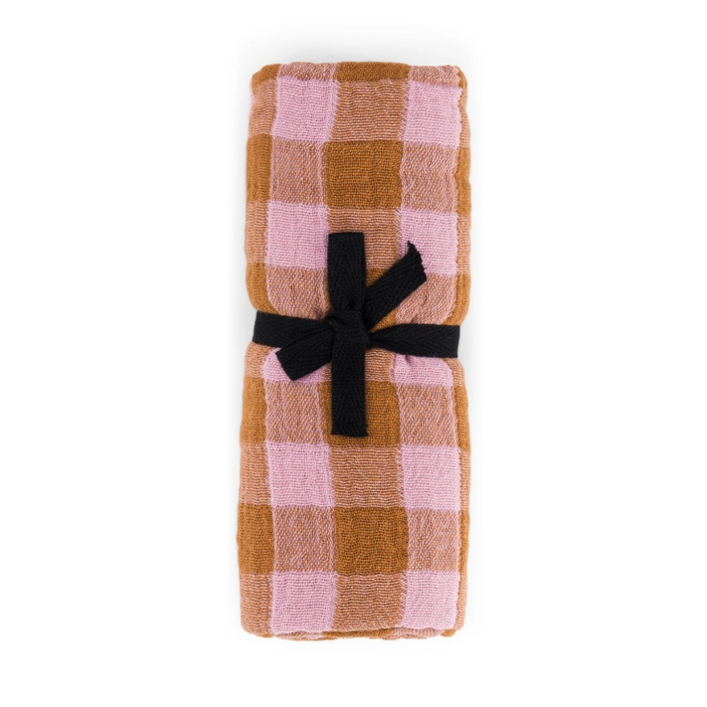 Square Scarf - Lilac and Caramel Gingham Check