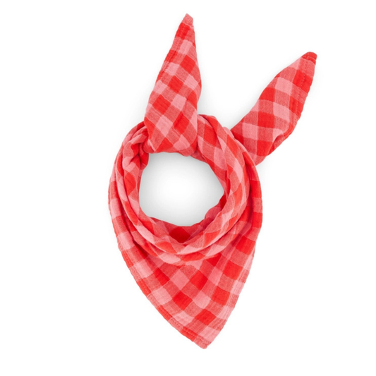 Square Scarf - Red & Pink Gingham Check
