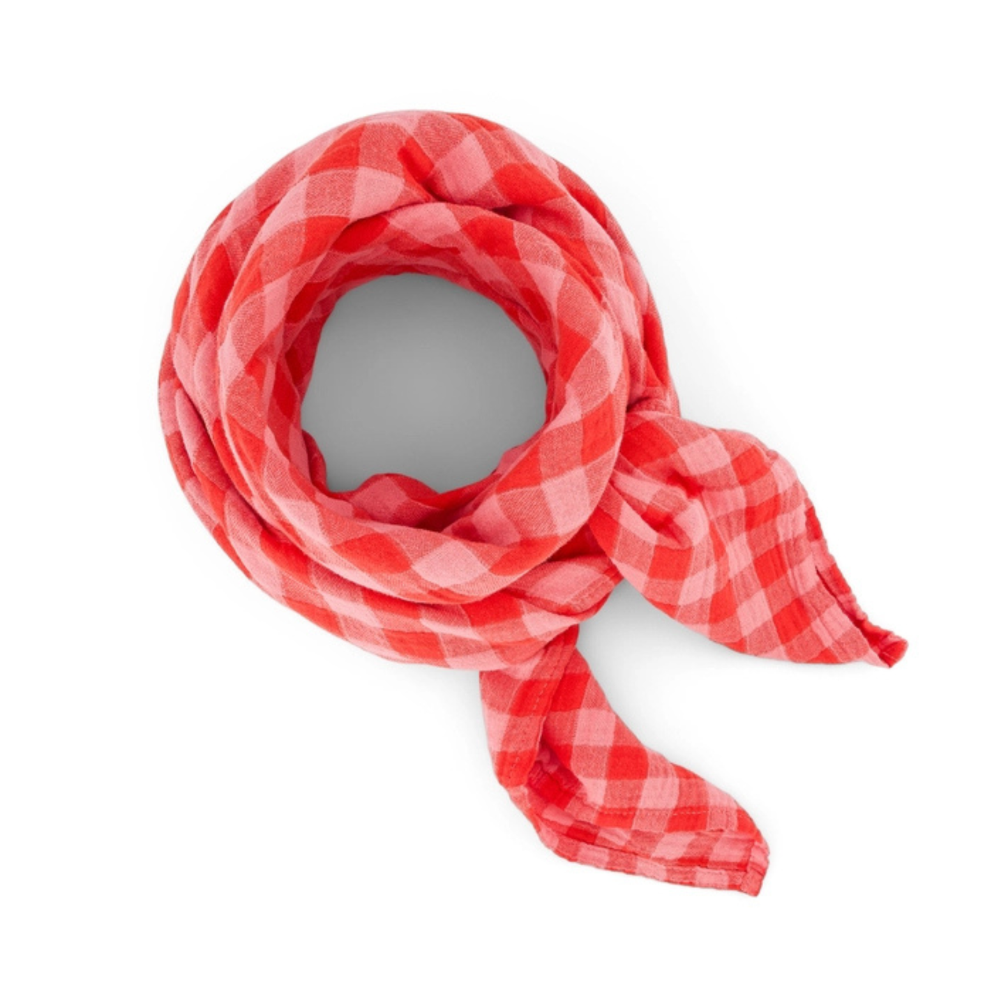 Square Scarf - Red and Pink Gingham Check