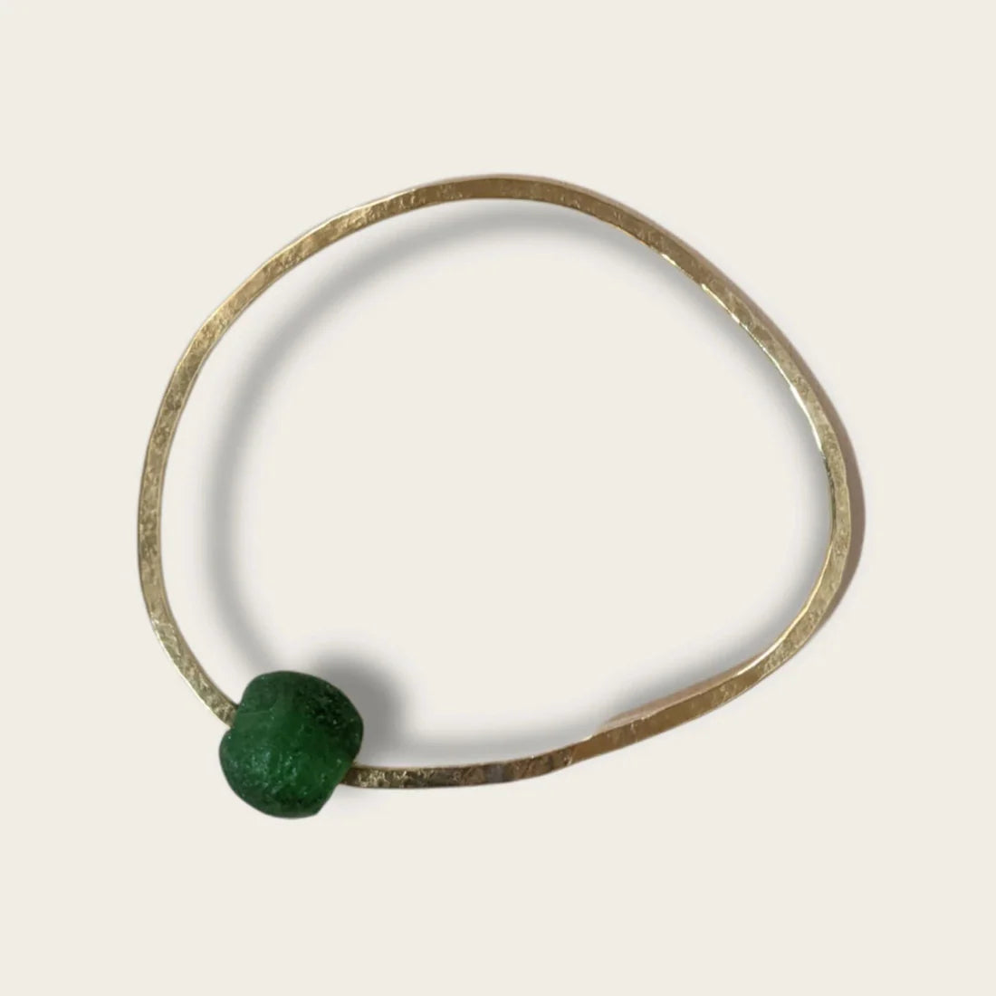 Brass Bangle with Bottle Bead