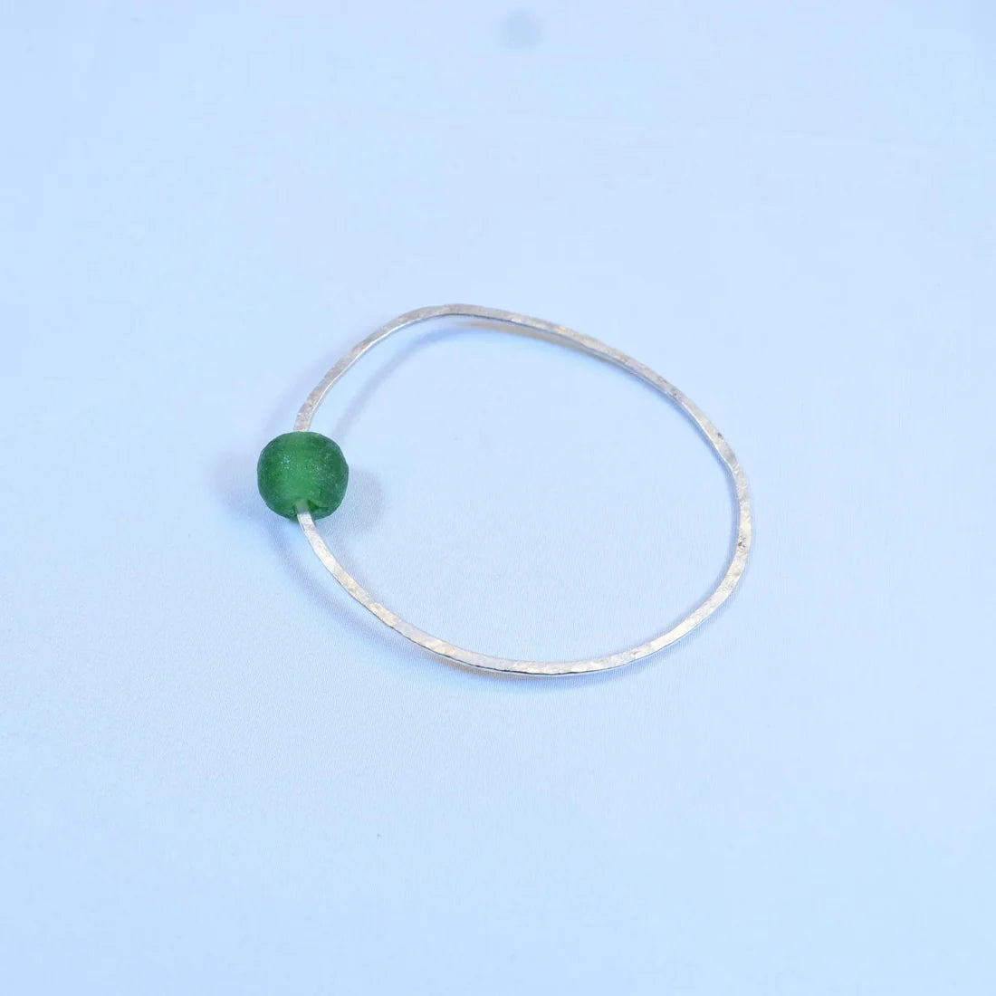 Silver Bangle with Bottle Bead