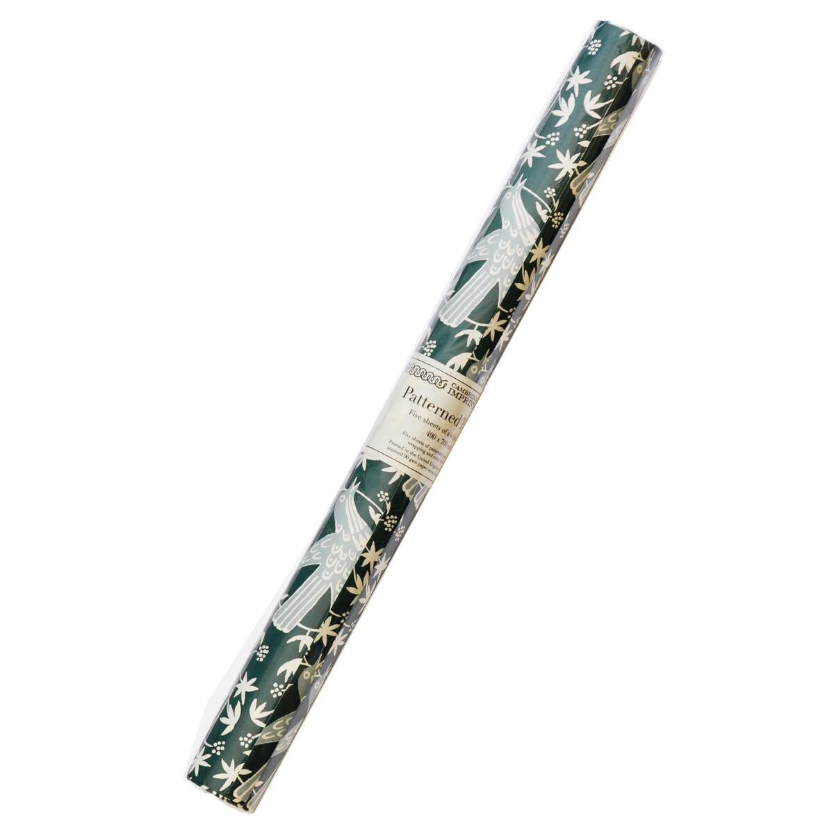 5 Sheets of Songbird Wrapping Paper - Midwinter Blue